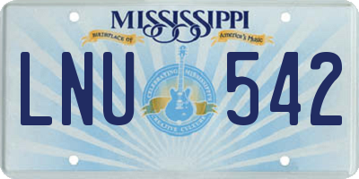 MS license plate LNU542