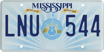 MS license plate LNU544