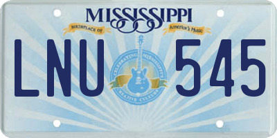 MS license plate LNU545