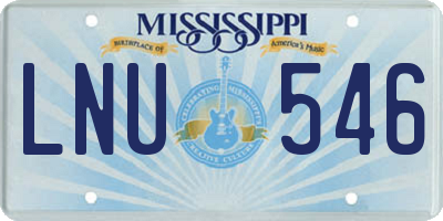 MS license plate LNU546