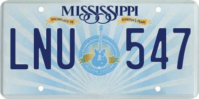 MS license plate LNU547