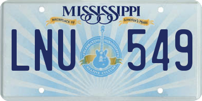 MS license plate LNU549