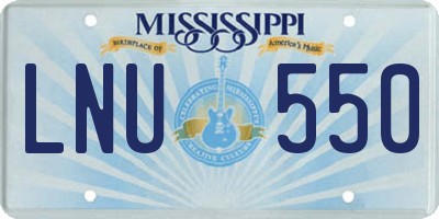 MS license plate LNU550