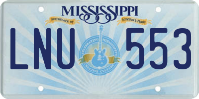 MS license plate LNU553