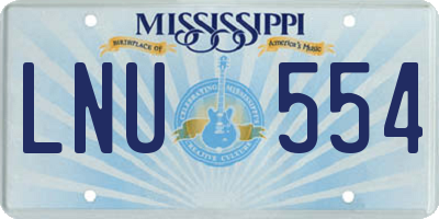 MS license plate LNU554