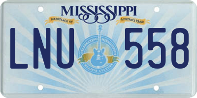 MS license plate LNU558