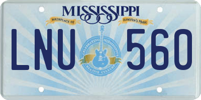 MS license plate LNU560