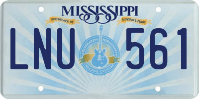 MS license plate LNU561