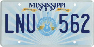 MS license plate LNU562