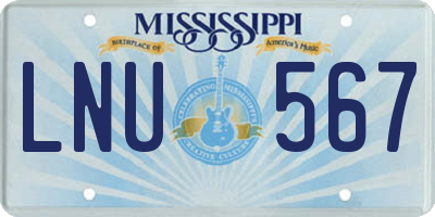 MS license plate LNU567