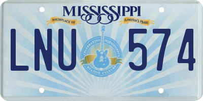 MS license plate LNU574