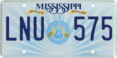 MS license plate LNU575