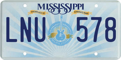 MS license plate LNU578