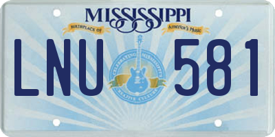MS license plate LNU581