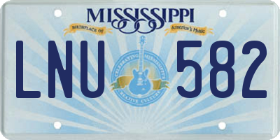 MS license plate LNU582