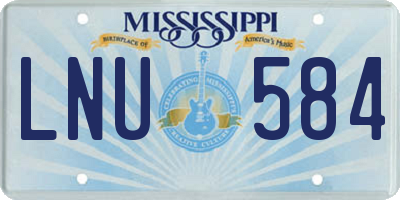MS license plate LNU584