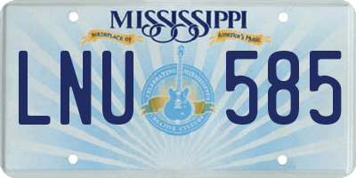MS license plate LNU585