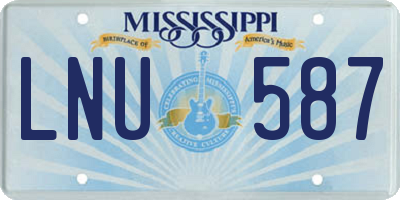 MS license plate LNU587
