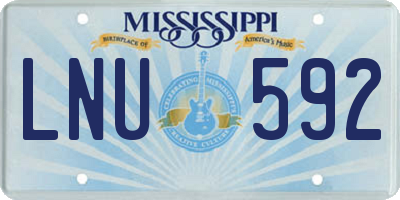 MS license plate LNU592