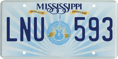 MS license plate LNU593
