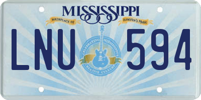 MS license plate LNU594