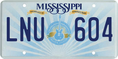 MS license plate LNU604
