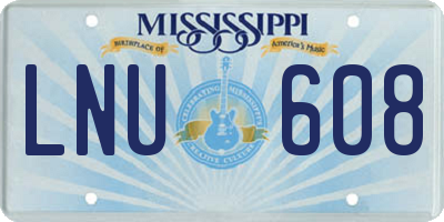 MS license plate LNU608