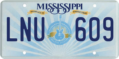 MS license plate LNU609