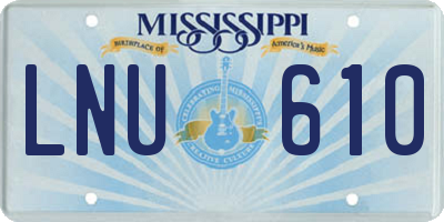 MS license plate LNU610