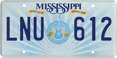 MS license plate LNU612