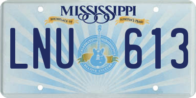 MS license plate LNU613