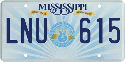 MS license plate LNU615