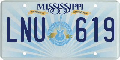 MS license plate LNU619