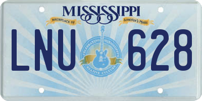 MS license plate LNU628
