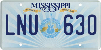 MS license plate LNU630