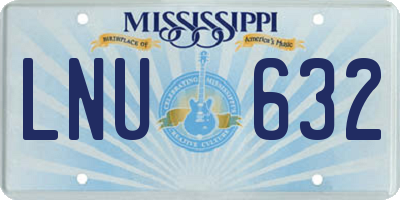 MS license plate LNU632