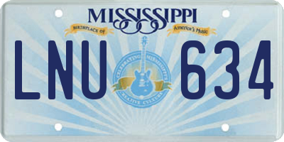MS license plate LNU634