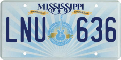 MS license plate LNU636
