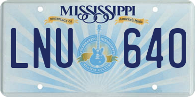 MS license plate LNU640