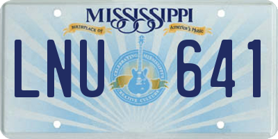 MS license plate LNU641