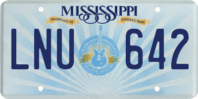 MS license plate LNU642