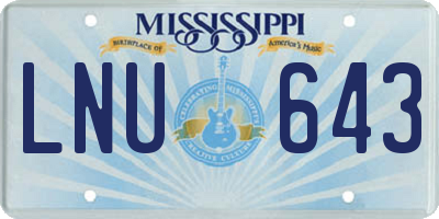 MS license plate LNU643