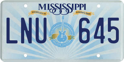 MS license plate LNU645