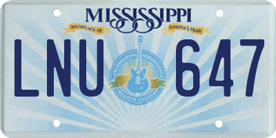 MS license plate LNU647