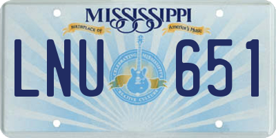 MS license plate LNU651