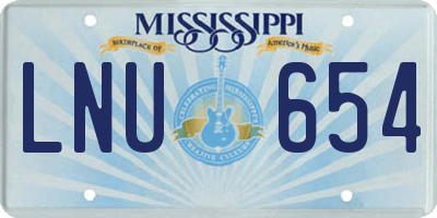 MS license plate LNU654