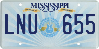 MS license plate LNU655