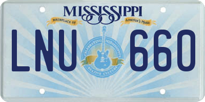 MS license plate LNU660