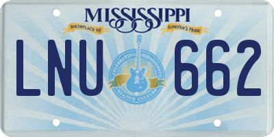 MS license plate LNU662
