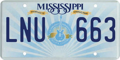 MS license plate LNU663